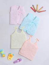 Little Angels Little Angels Organic Mulmul Hospital Safe Multi Color Vest Pack Jhabla/Vest Organic Mulmul Hospital Safe Vest - (0-3M)